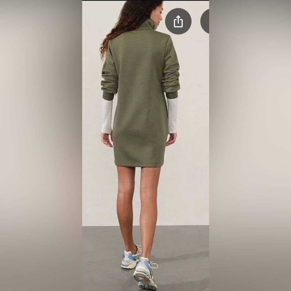 Athleta Green Long Sleeve Midi Dress - Picture 8 of 8